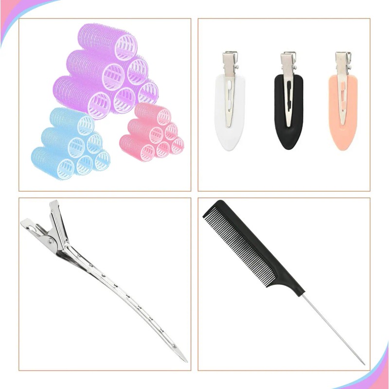63 Tubos Para Rizar Cabello Abrazadera Plástica Para Cabello