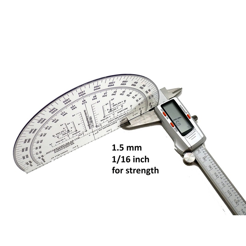 MTT PL RA 6IN Protractor with Degrees and mils, Graduated