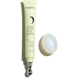 OURAGLOW Caffeine Eye Cream for Dark Circles and Puffiness – Moonstone Under Eye Cream with Cooling Tip, Retinol, Hyaluronic Acid & Peptides – for Wrinkles, Bags, Fine Lines – Fragrance-Free