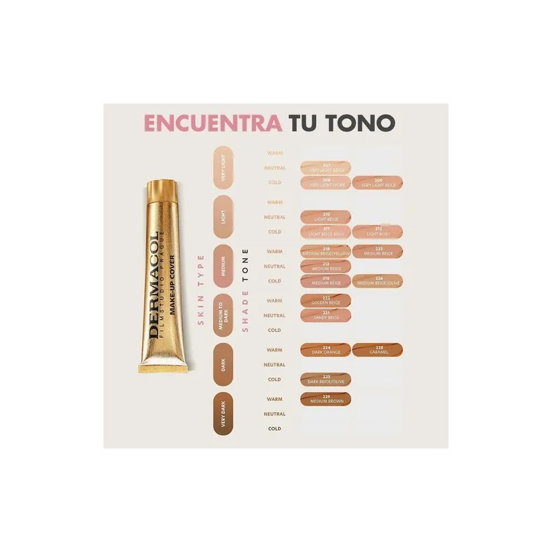 Dermacol Maquillaje Alta Cobertura Original Hipoalergénico