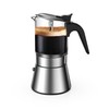 SIXAQUAE Moka Induction Stovetop Espresso Maker,Crystal Glass-top & Stainless Steel