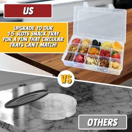 Skywin - Bandeja cuadrada para aperitivos divertidos y funcionales, fácil de usar y limpiar, fomenta una alimentación saludable (transparente)
