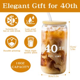 Nwvuop 40th Birthday Gift for Women 40th Birthday Glasses