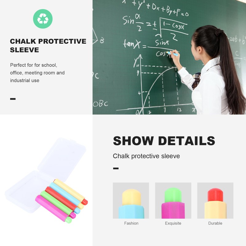 VILLFUL Chalk Holder Storage Box 5pcs Chalk Clip Writing Extender