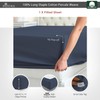 Pizuna Cotton Percale Double Fitted Sheet Dark Blue,100% Long Staple