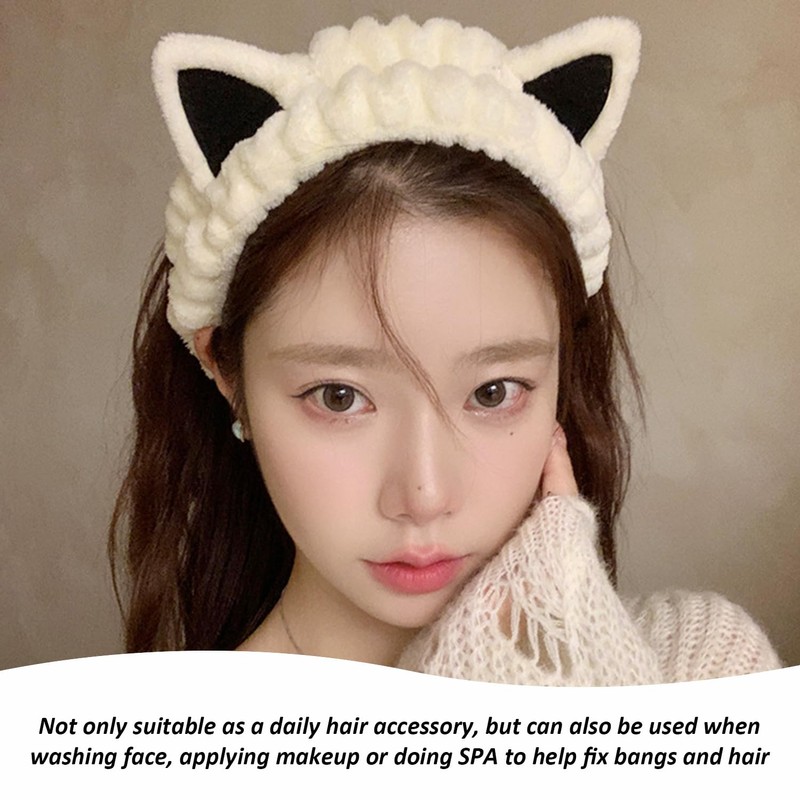 4-Piece Plush Cat Ear Headband, Cute, Soft and Comfortable, Women