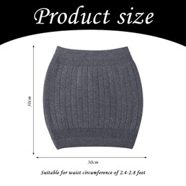 HDGSAFD 1 x Thermal Belt, Knitted Cashmere Belt, Elastic Belt, Cold-Resistant Waist and Abdominal Warmer, Soft Plastic Belt, gray