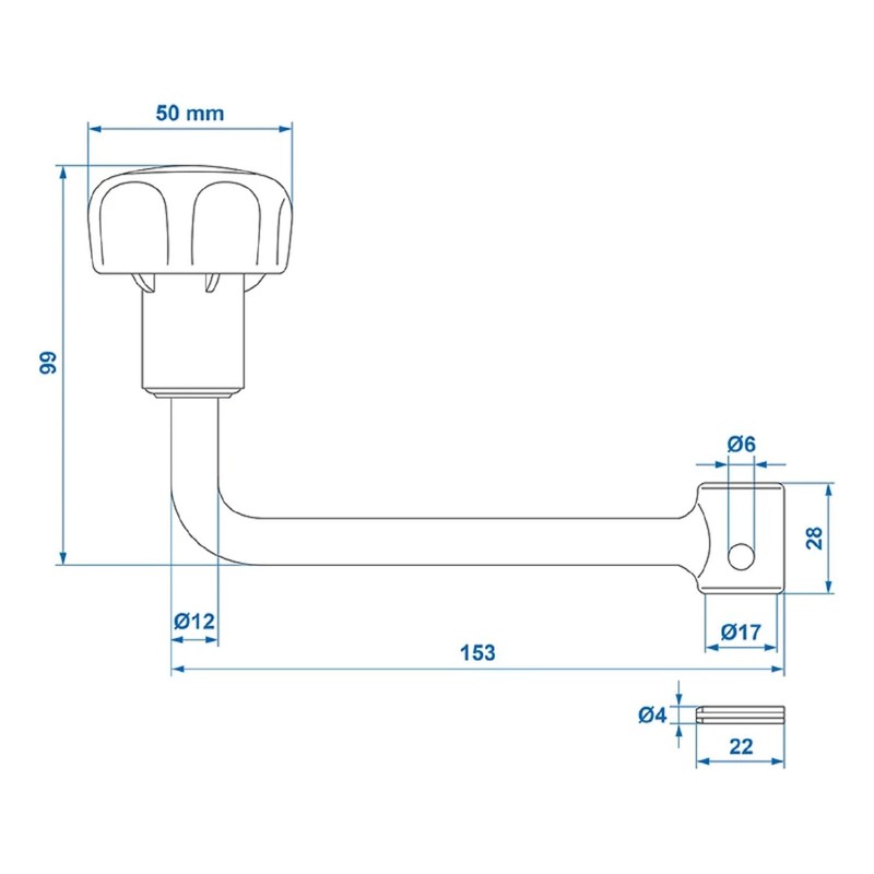 ProPlus 1 x lever for trailer jockey wheel, 60 mm