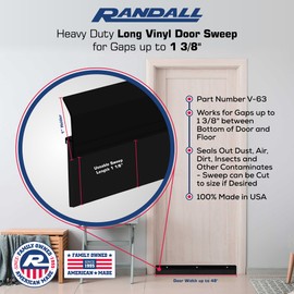 Heavy Duty Weight Aluminum with Long Vinyl Door Sweep (Black, 4 FT)