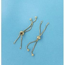 Unbranded 2 Extender Chains Gold Tone 70mm - Adjustable Slider Extender - Box Chain - Z347