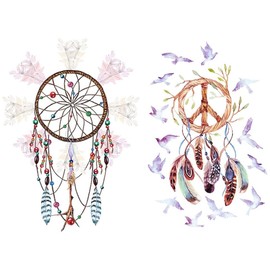 HB632 635 Temporary Dream Catcher Tattoo Butterfly Tattoo Dream Catcher 2 Sheets