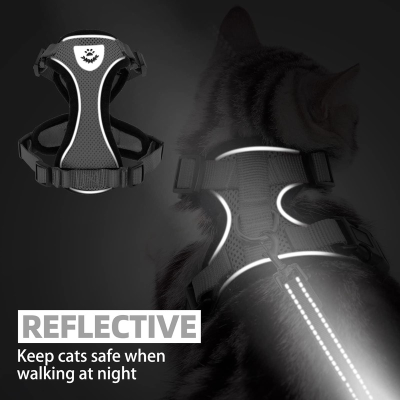 PUPTECK Cat Harness and Lead Set Escape Proof Reflective Cat