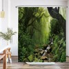 Ulticool Shower Curtain - Rainforest Nature Eco Plants Waterfall -