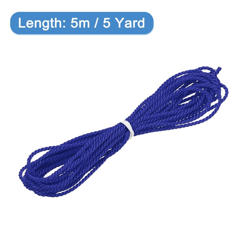 MECCANIXITY Twisted Cord Trim, 5 Yard 2mm 3-Ply Twine Braided
