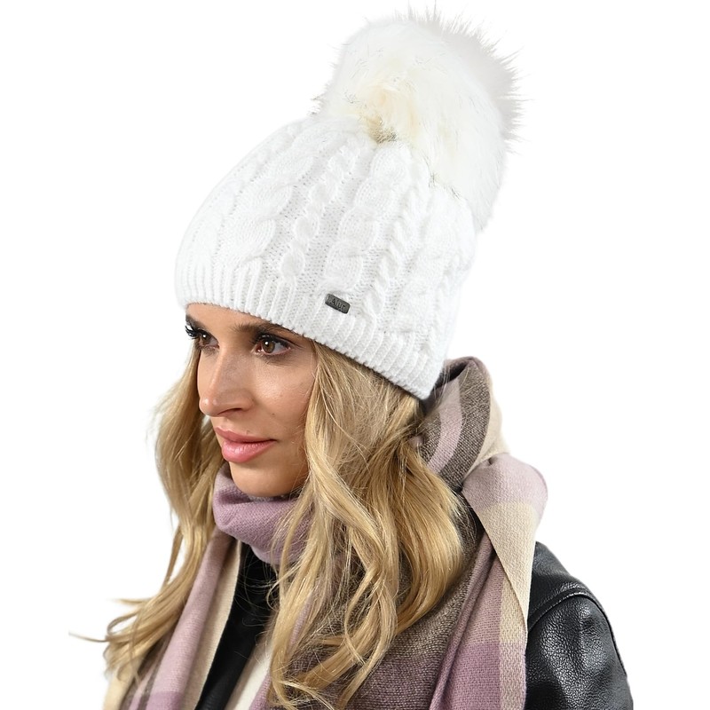 Alur Women's Beanie Winter Hat Knitted Hat with Bobble -