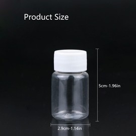 12PCS 15ML 0.5OZ Transparent Empty Pill Bottles with White Screw Cap Solid Powder Holder Storage Box Refillable Portable Durable Container Jar Pot for Travel Daily Life