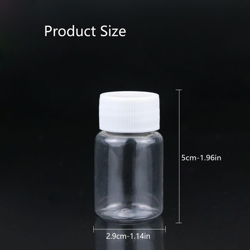 12PCS 15ML 0.5OZ Transparent Empty Pill Bottles with White Screw