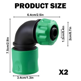 Meemion 2 x Garden Hose Quick Coupling Angle Adapter 1/2 Inch, 90 Degree Garden Hose Connectors, Degree Hose Coupling Connections, for Car Washing, Lawns, Garden Watering