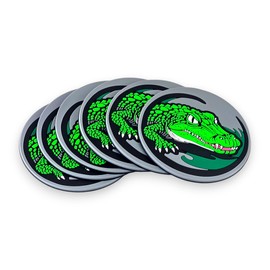 BlueRica - 6 Pack, Silicone Drink Coasters for Tabletop Protection - Non-Slip, Heat Resistant, and Durable (Alligator)