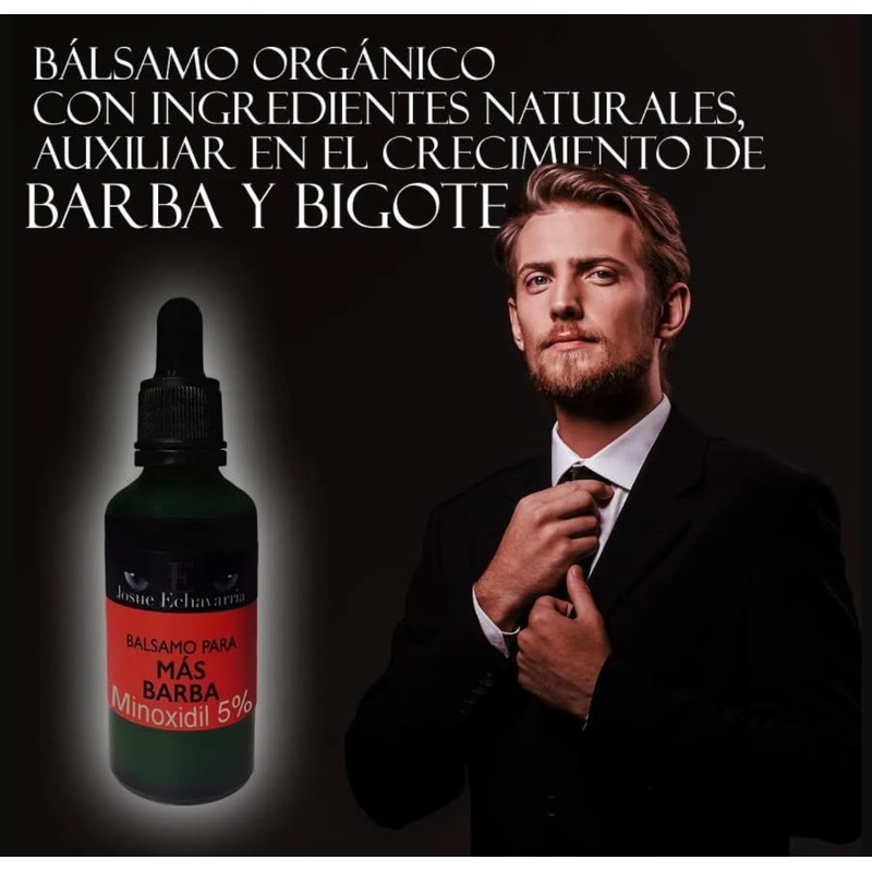 Kit Loción Crecimiento de Barba 5%, Incluye Cera para Barba