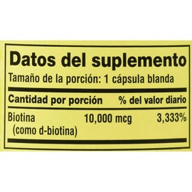 Biotina 10,000mcg (120 Cápsulas)cabello Hermoso, Uñas Y Piel
