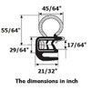 Door Trim Seal with Internal Rubber Flange 45/64" Bulb Diameter