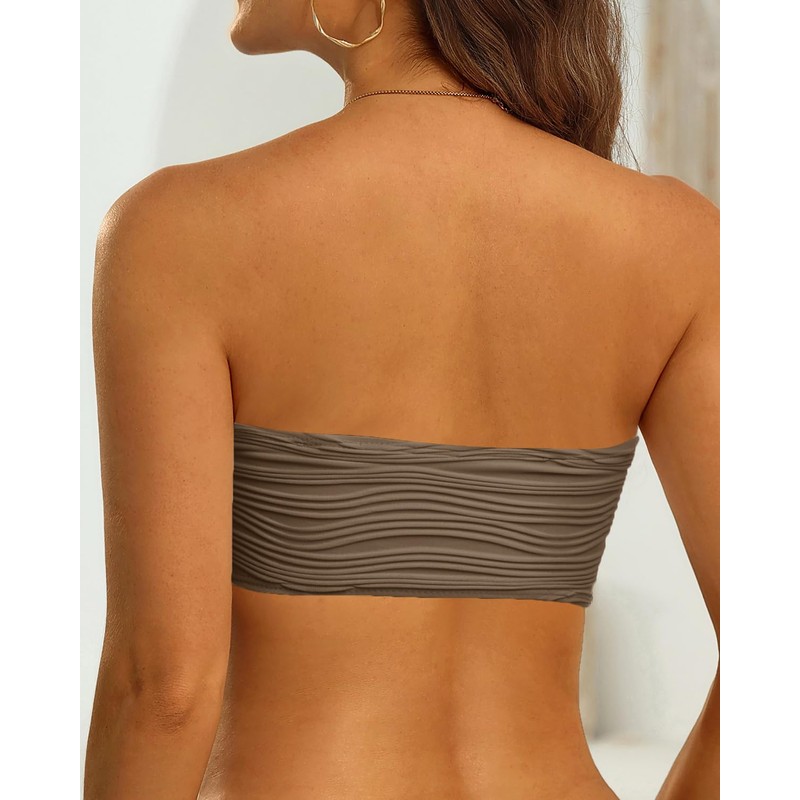 Aqua Eve - Bikini sin tirantes para mujer, solo bandeau,