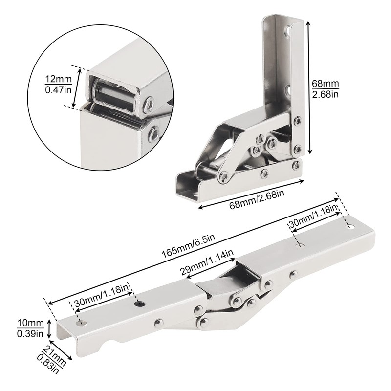 HOJLKLD 90 Degree Folding Shelf Hinge 2 Pack Hidden Bracket