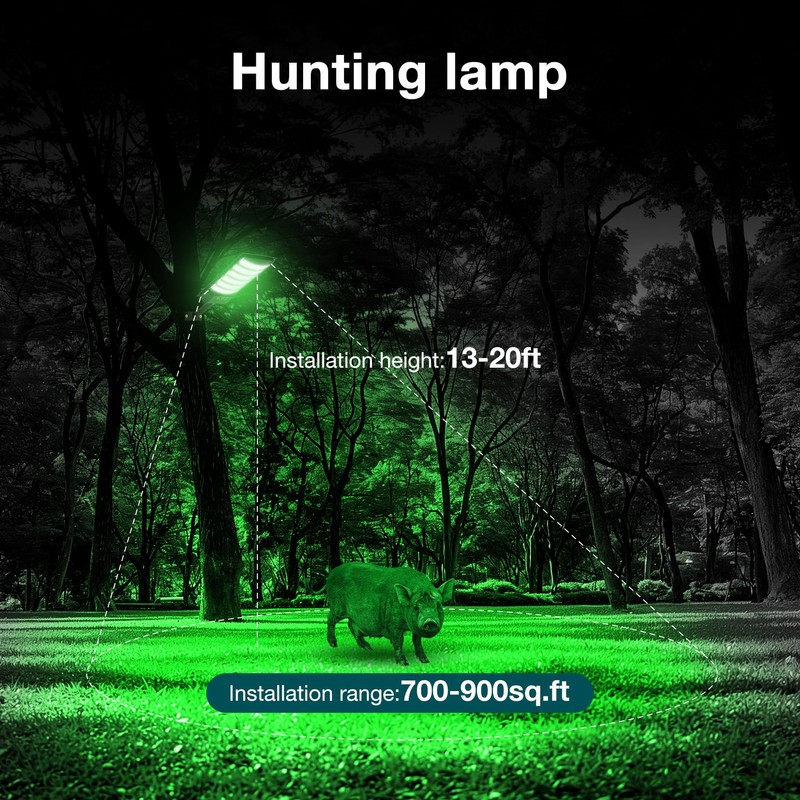 Hog Lights for Night Hunting,Powered Feeder Light(Green) 18000LM Solar Lights
