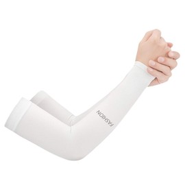 JK Home UV Protection Cooling Ice silk Arm Sleeves - UPF 50 Sun Sleeves for Men & Women for Running, Cycling, Fishing, Golf, Volleyball, Basketball, Baseball & Football White-Fingerless