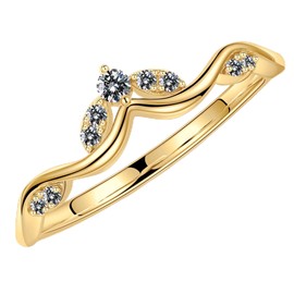 MOOSEA Gorgeous Moissanite Anniversary Band for Women, D Color VVS1 Clarity Lab Created Moissanite Wedding Band 14K Rose Gold Vermeil Gorgeous Antique Moissanite Contour Eternity Rings for Women