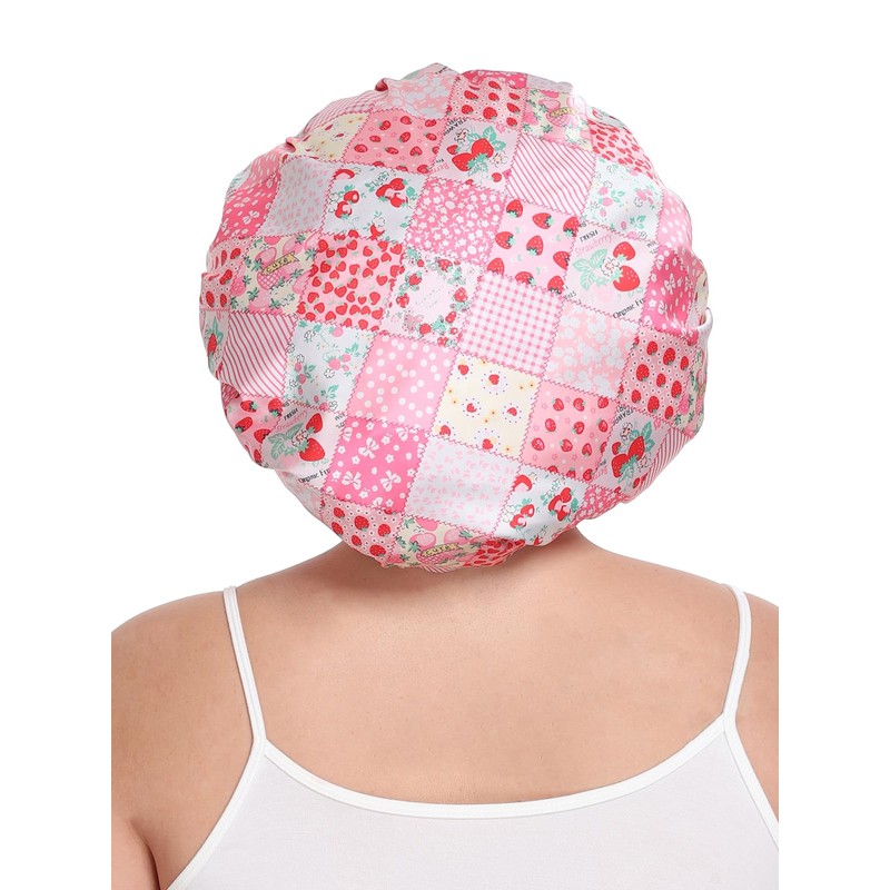 Vettres Double Layer Satin Bonnet for Sleeping with Detachable Eye