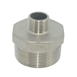 2"x3/4" Male Hex Nipple Threaded Reducer Connector Pipe Fitting/Adapter,Stainless Steel 304 NPT