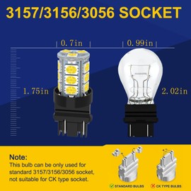 GIVEDOUA 3157 LED Car Bulb Super Bright 12V 3056 3156 3156A 3057 4057 3157 4157 T25 LED Car Bulbs for Brake Lights, Backup Reverse Lights,Pack of 10pcs