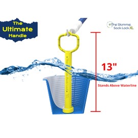 The Skimmie Sock Lock XL - Weighted Pool Skimmer Basket Handle | Secures Skimmer Socks, Easy 1/4 Turn Removal | Keeps Skimmer Socks in Place | Ideal for Pool Cleaning & Filtration System Maintenance