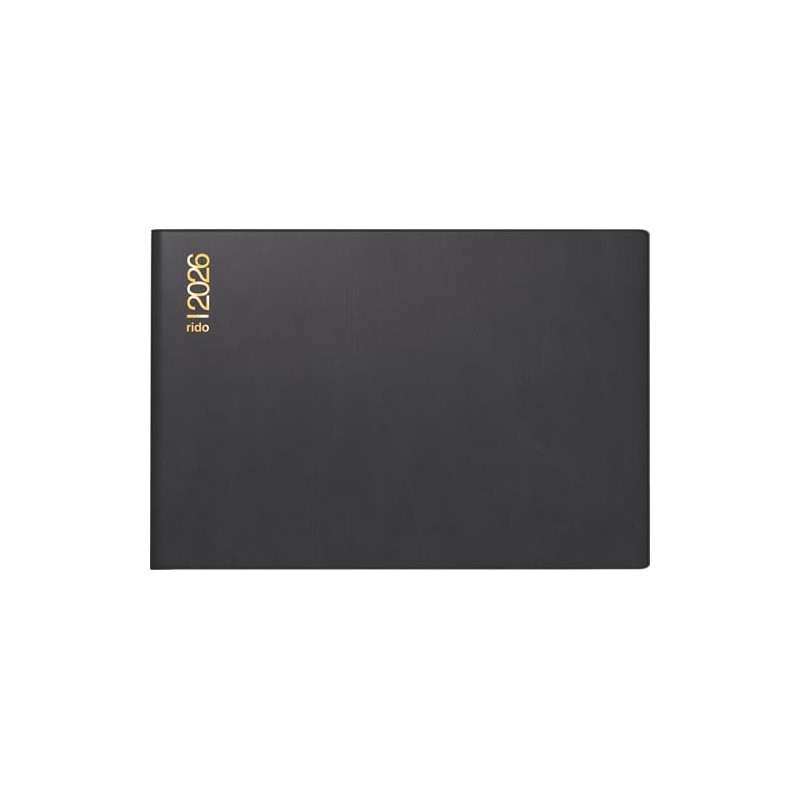 rido/idé Taschenkalender Mod. Septimus 2026 | A6 quer, Kunststoff, schwarz