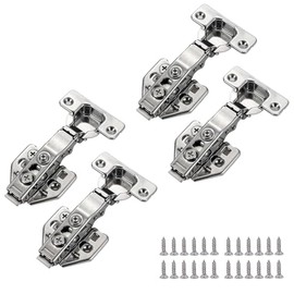 Bisagras para Gabinete de Cierre Suave de Cocina, 4 Piezas Bisagras para Clóset de Cocina Sin Marco, para Bisagras de Puerta de Clóset de Cocina Superpuestas, Ángulo de Apertura de 110 Grados