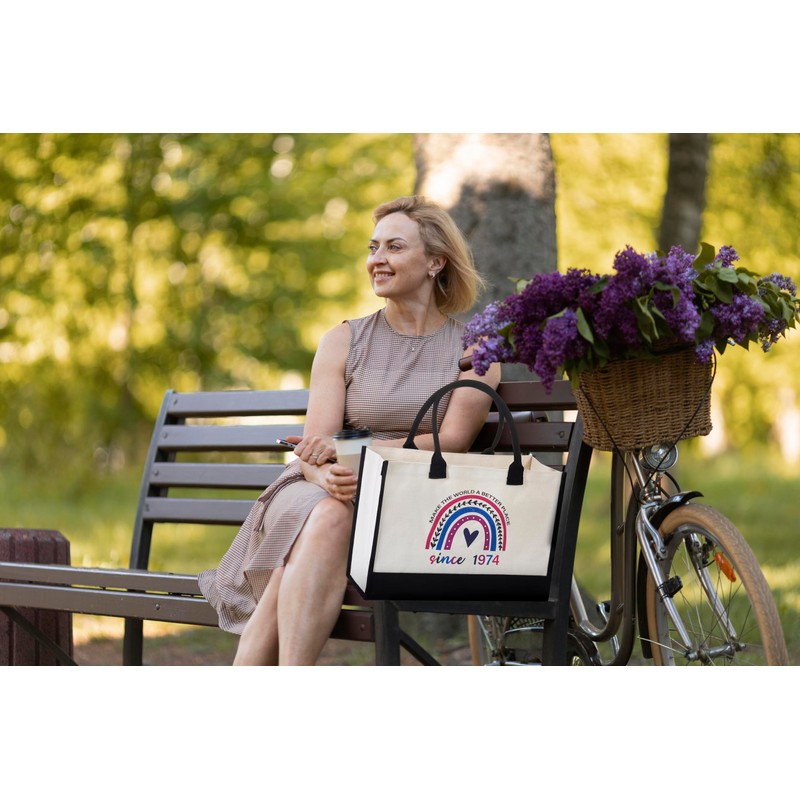 ONANNA 50th Birthday Gifts for Women: Canvas Tote Bag Gift