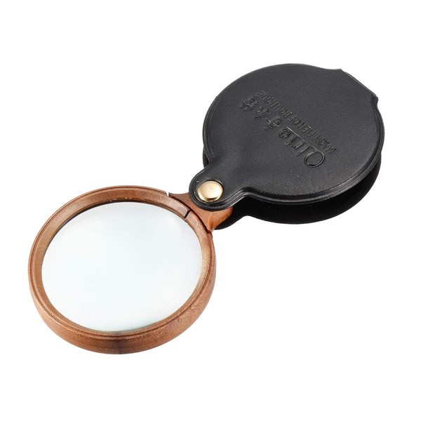 uxcell Magnifying Glass, 60mm 10X Pocket Folding Magnifier Loupe Magnifying Glass with Leather Case (Black)