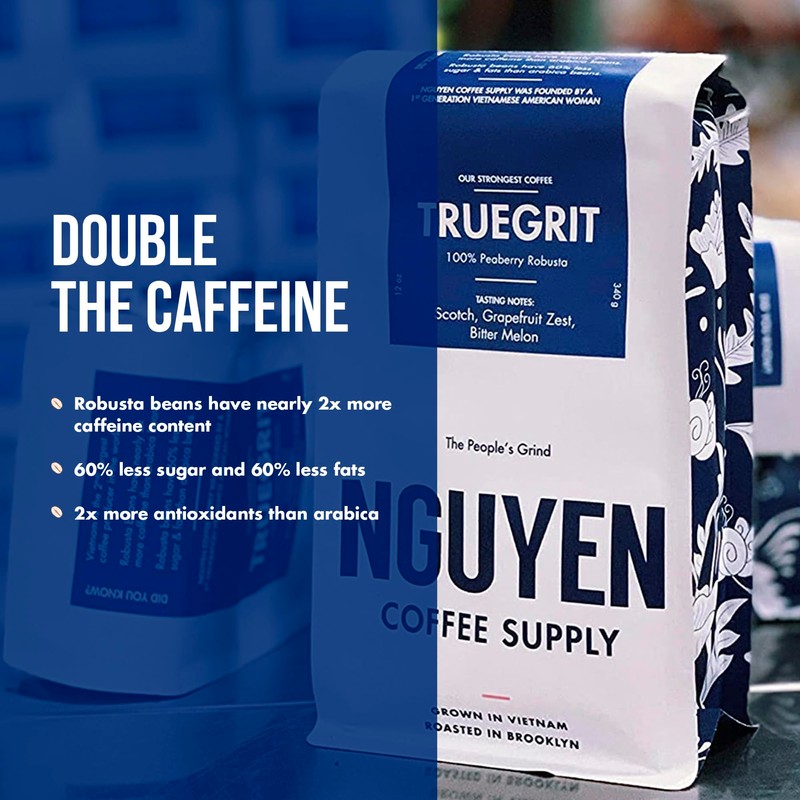 Nguyen Coffee Supply - Truegrit Peaberry Robusta: Medium Roast Ground