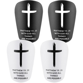 PullCrease 2 Pairs Mini Soccer Shin Guards Christian Faith 3.15 x 1.97 Inches Cross Small Shin Guards with Bible Verse Religious Soccer Football Pads for Kids Adult(Matthew 19: 26)