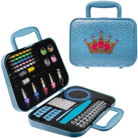 Toysical Nail Art Kit for Girls Nail Polish Sets for Kids Non Toxic - Blue - Toysical