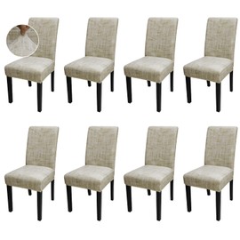 JQinHome Pattern Chair Covers for Dining Room Set of 8, High Stretch Removable Washable Parsons Chair Slipcover for Home Party Hotel Wedding Ceremony (Stripe Pattern,8PCS)