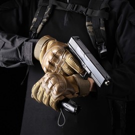 WTACTFUL Touch Screen Gloves for Men Airsoft Paintball Gear Motorcycle MTB Bike Cycling Cross-Country Motorbike ATV Hunting Hiking Riding Driving Work Outdoor Full Finger Gloves S Brown