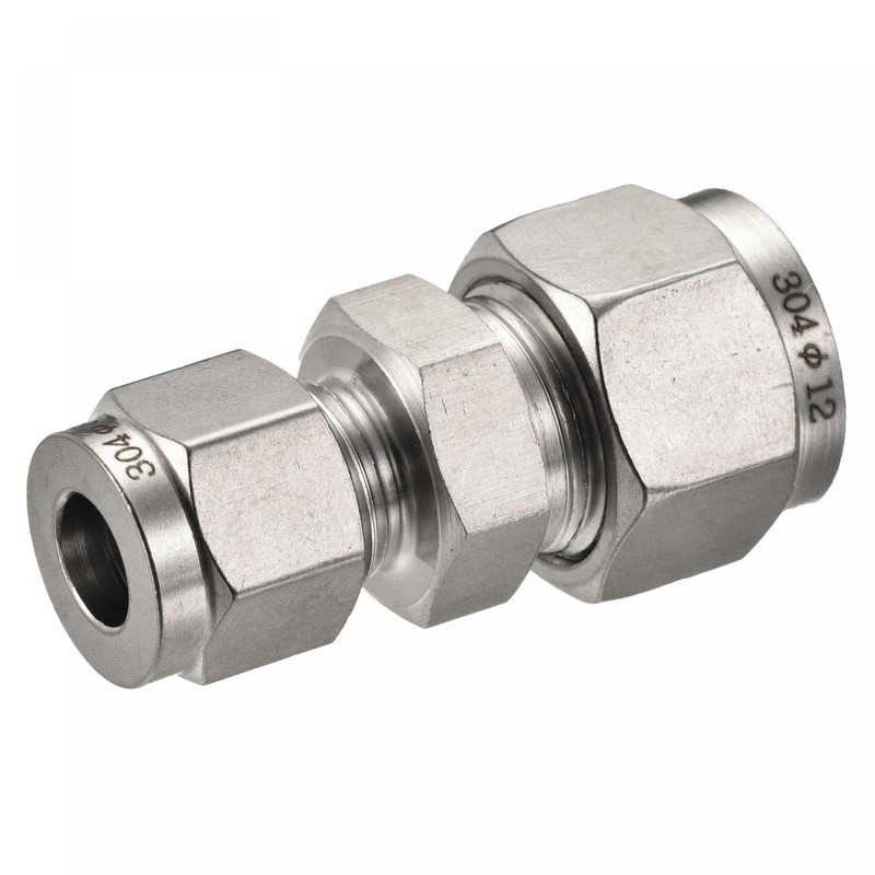 sourcing map Compression Tube Fitting 304 Stainless Steel 8mm x