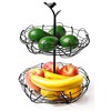 Ouseen 2-Tier Fruit Basket with Bird Nest Design - Charming