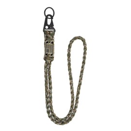 YELARXI Paracord Lanyard, 550 Keychain Lanyard Heavy Duty Necklace Keychains Braided Wrist Strap for Men Women Outdoor Activity Survival Keys Whistle Rope ID Badges (Camouflage Green)