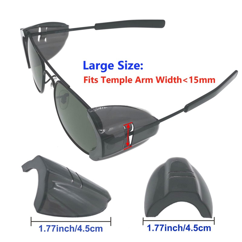 KONEWONG 2 Pairs Safety Glasses Side Shields, Slip on Side