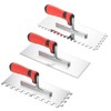 3 Pieces Tile Tools Stainless Steel Square Notched Trowel Set