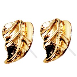 Miyabi Grace Women's Elegant Gold Leaf Resin Plastic Post Earrings Hypoallergenic For Sensitive Ears, Resin